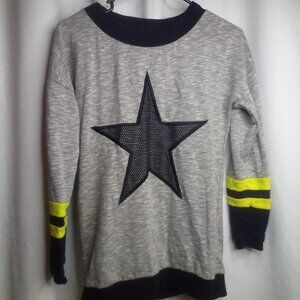 Morgan Shirt Sweatshirt Women XS S Long Sleeve Star Gray Black Yellow